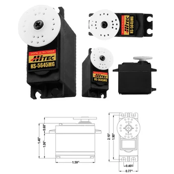 

Original authentic Hitec HS-5645MG high torque metal gear digital servo 12.1kg.cm (6.0V)
