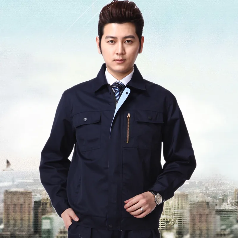 

Spring And Autumn Long Sleeve Medium Thick Labor Suit Canvas Wear-Resistant Garage Work Suit Men Architecture Work Clothes