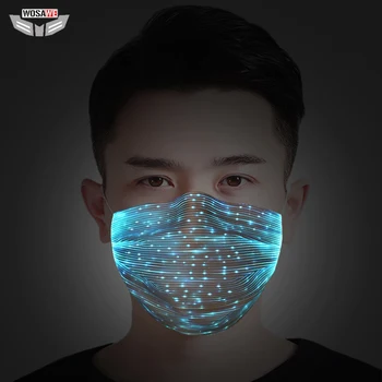 

Motorcycle Luminous Face Mask USB Replaceable Filters Anti-Pollution Breathable Anti-saliva Dustproof Glow Mask Anti Smoke Mask