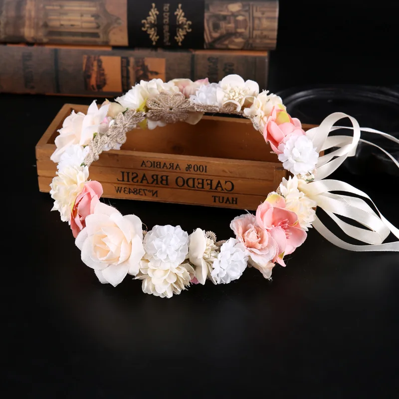 best headbands for women Bridesmaid Hair Flower Headbands Wedding Wreaths Hair Accessories Bridal Flower Crown Beach Hawaii Garland Floral Headpieces bride headband