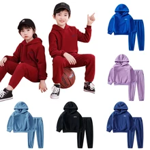 Conjunto de ropa deportiva para niños y niñas, traje de 2 piezas de algodón Kawaii con capucha y pantalones, chándal