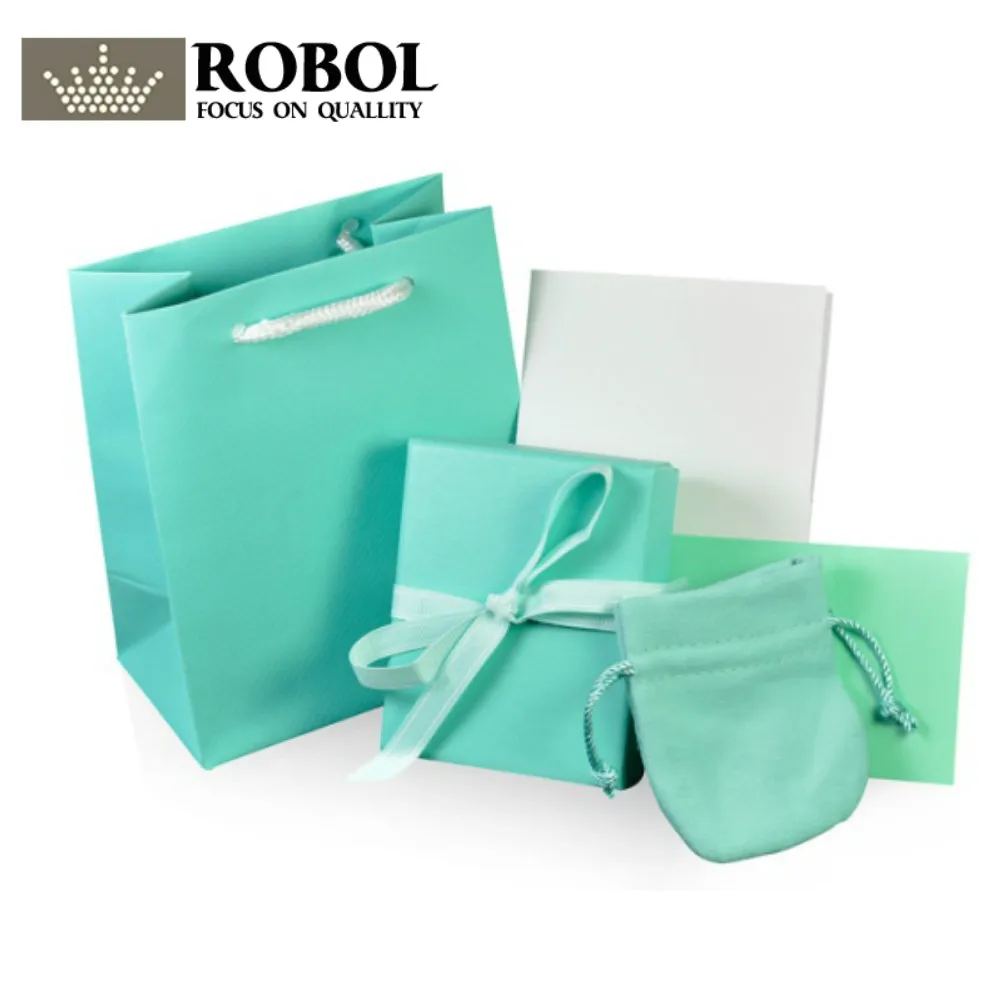 

RLLEN Charm TTFF Original Classic Bracelet Ring Earrings Jewelry Gift Protection Box Set Ornament Bag Handbag Wipe Cloth Fashion
