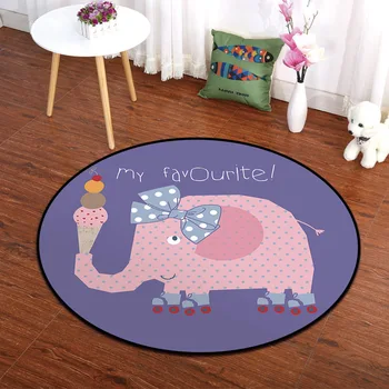 

Customized cartoon round bedroom carpet mat children's room bedside baby climbing mat
