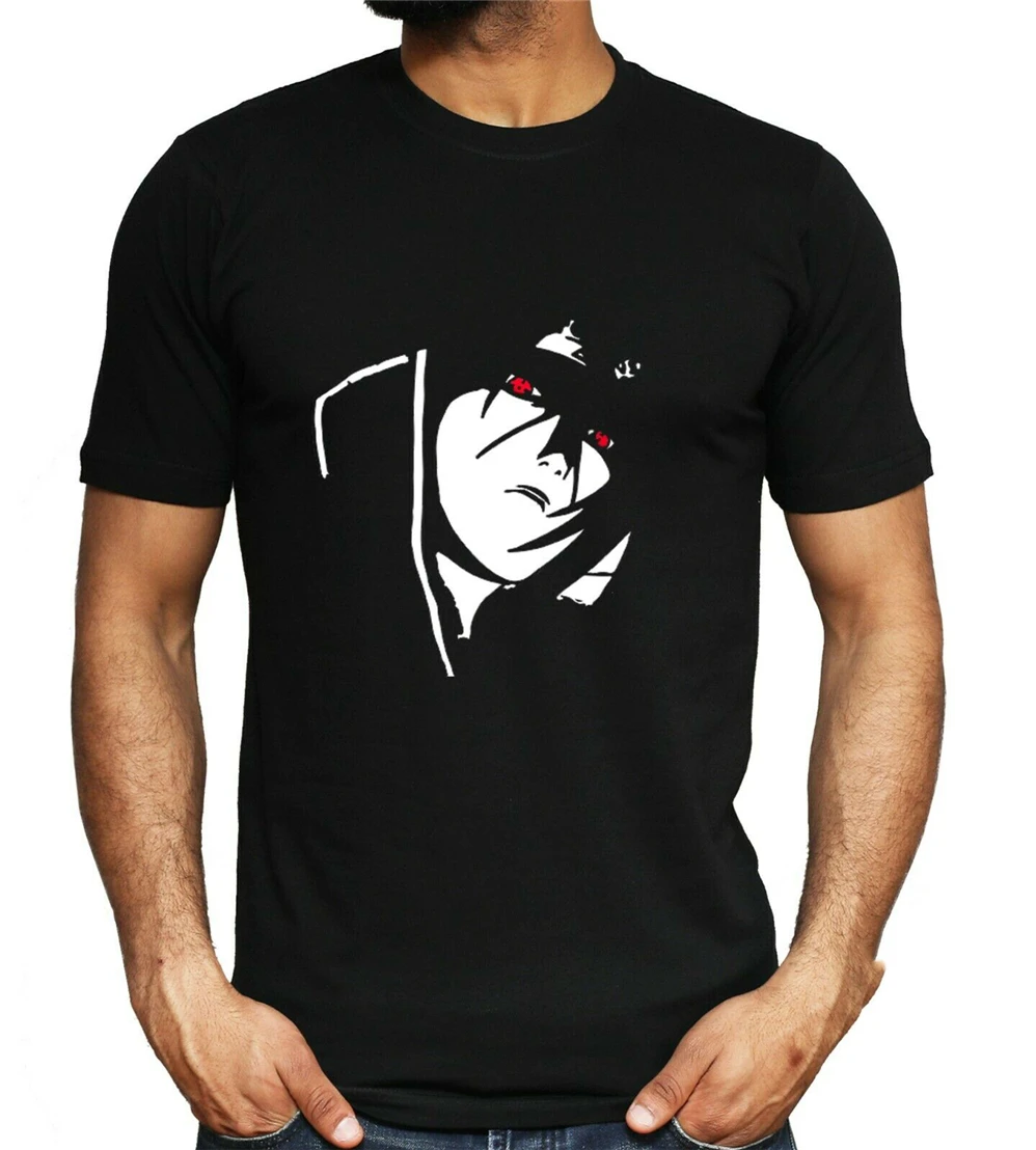Itachi Uchiha Sharingan T Shirt Sasuke Naruto New Anime Black Top Mens S - 2Xl Tops Unisex Funny Tee | Мужская одежда