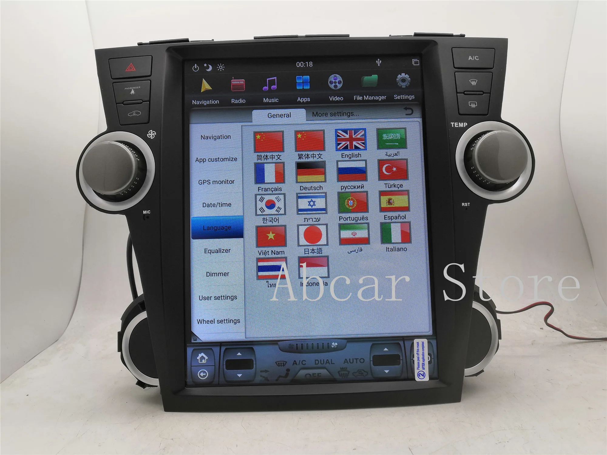 12,1 дюймов вертикальный экран Tesla стиль Android 8,1 Авто DVD gps навигатор плеер для Toyota Highlander Kluger 2008-2013 стерео