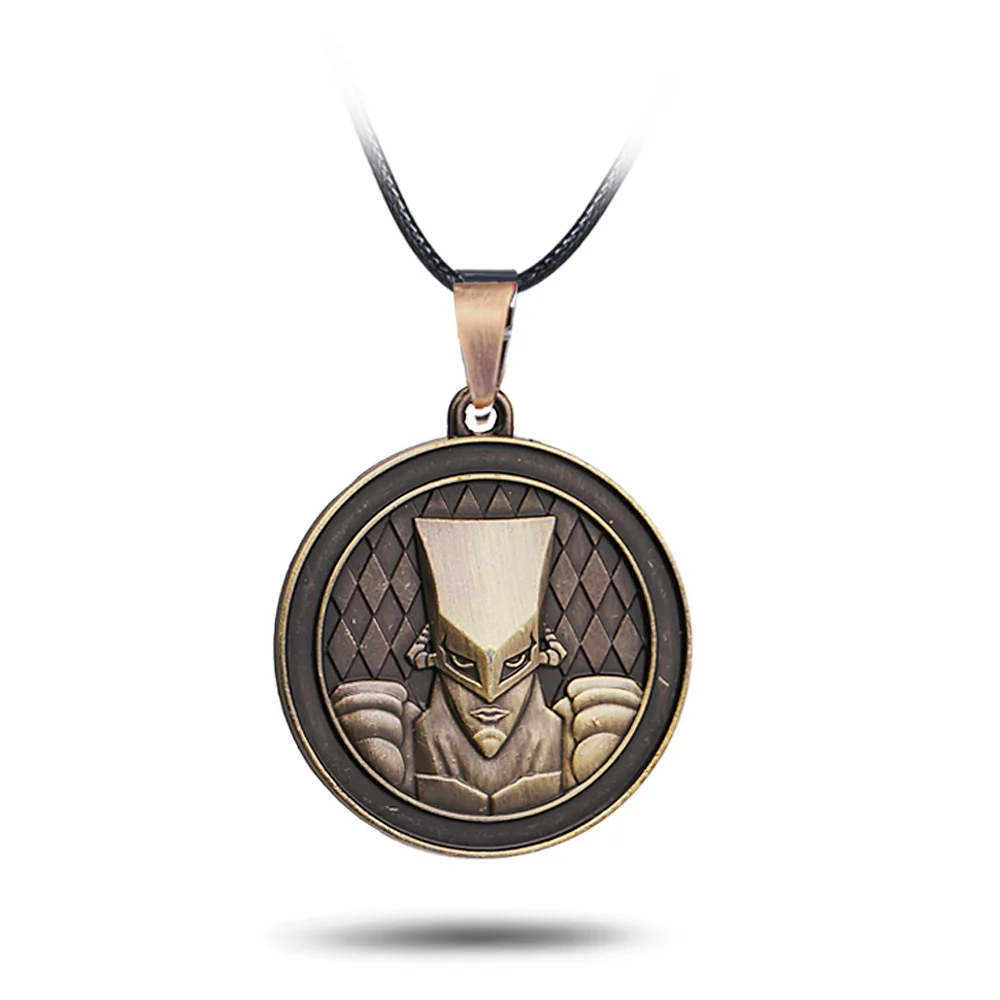 Leather necklace-6 Мультяшные ювелирные изделия колье ожерелье щит Подвески JOJOS причудливый Кулон "Приключение" Круглый убийца королева Шарм ожерелье s мужские подарки - Окраска металла: Leather necklace-6