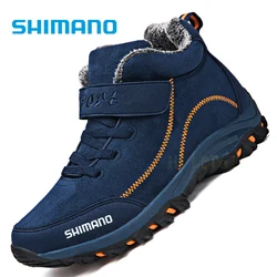 2022 Shimano Winter Fishing Shoes Non-Slip Ankle Boots for Fishing Cow Suede Keep Warm Fishing Boots Men Casual Fishing Shoes