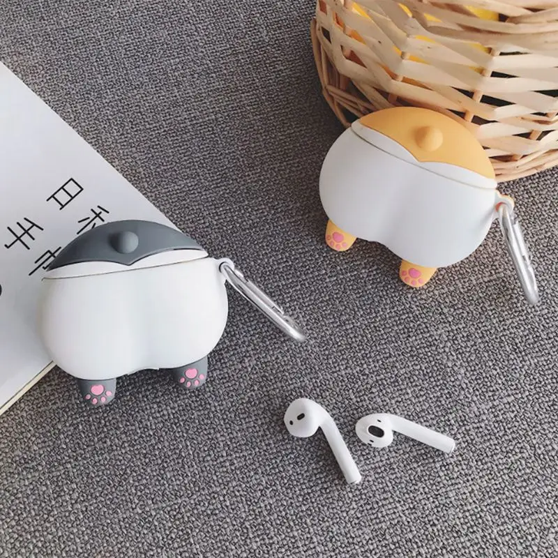 Супер милый чехол Corgi Ass Butt Bag для Apple AirPods 1 2 беспроводные наушники защитная крышка