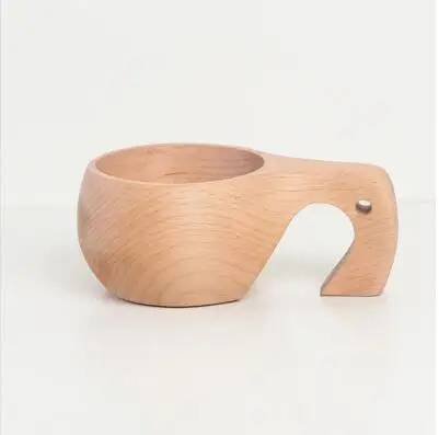E Finland Kuksa портативная кофейная кружка ручка из резины и дерева сок молоко чай чашка для кофе посуда для напитков Proboscis деревянная чашка - Цвет: E