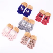 High Quality Winter Children 's Fingers Warm Knitted Gloves Boys And Girl Knitted Gloves For Kids 6-11Y