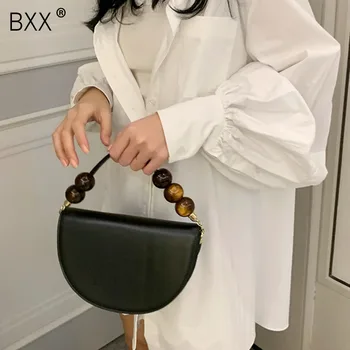 

[BXX] Small PU Leather Bags For Women 2020 Summer Elegant Shoulder Handbags Female Travel Beaded Totes Lady Crossbody Bag HN735