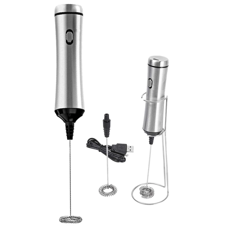 Milk Frother Electric Handheld Portable Powerful Milk Foamer For Latte/Cappuccino Coffee Chocolate,Durable Stainless Steel Egg B