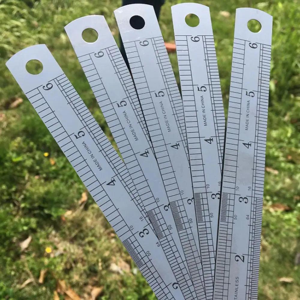 Stainless Steel Ruler Double Side Stainless Steel Straight Ruler Metric Rule Precision Measuring Tool 15cm/6 inch 30cm/12 inch School Office Supplies