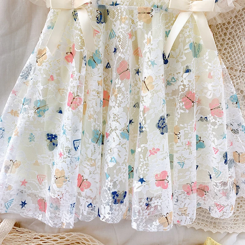 LOVE DD&MM Girls Princess Dresses Summer Children's Clothing Cute Butterfly Lace Bow Comfortable Baby Costume Clothes girls dress princess costume kids clothes