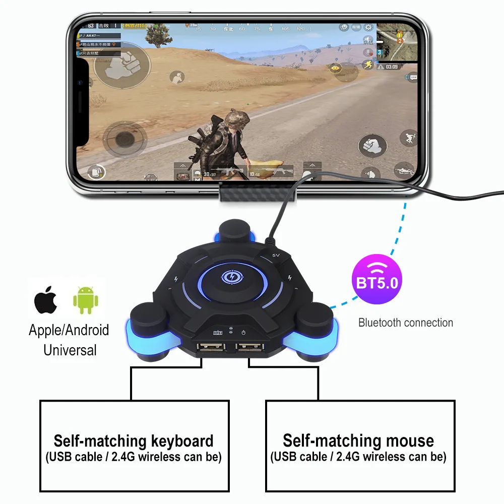 Новый P6 PUBG мобильный контроллер геймпада Bluetooth 5 0 игровая клавиатура конвертер