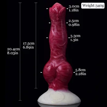 NNSX Big Knot Dog Dildo with Suction Cup for Women Sexy Toys Animal Glossy Swirly Patterns Flexible Anal Plug Silicone Sex Shop 6