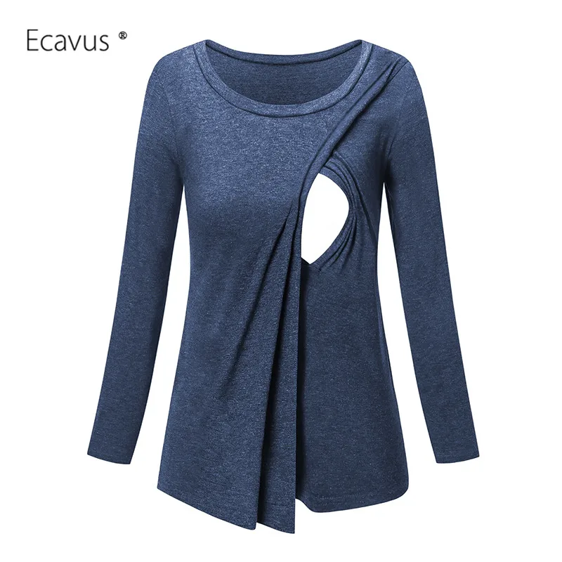 Womens Long Sleeve Breastfeeding Clothes Pregnant Blouses Nursing Tops Maternity Clothes Pregnancy Loose Shirt Casual Clothing