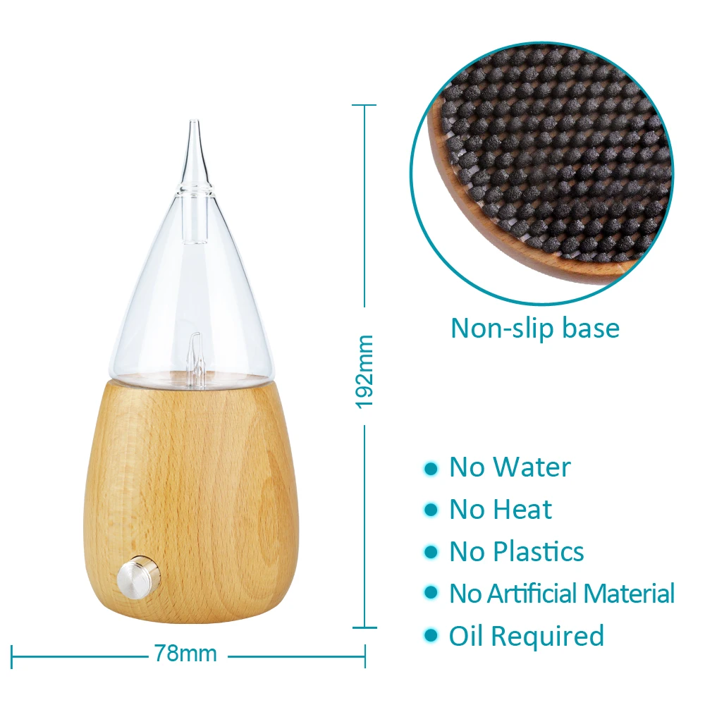 Waterless Aroma Essential Oils Diffuser Wood Glass Aromatherapy Fragrance Diffuser No Water Scent Nebulizer Vaporizer For Home 6