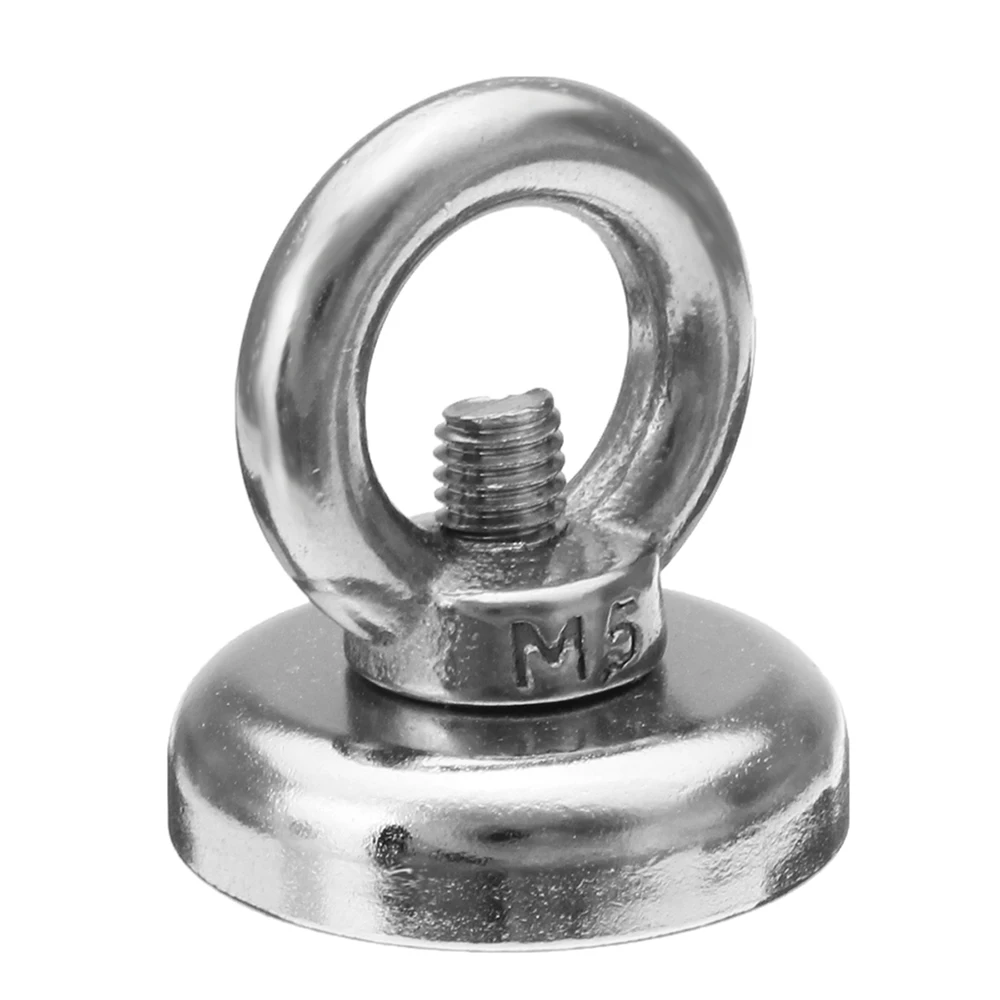 

Strong Powerful Round Neodymium Magnet Hook Salvage Magnet River Fishing Equipments Holder Pulling Mounting Pot with Ring