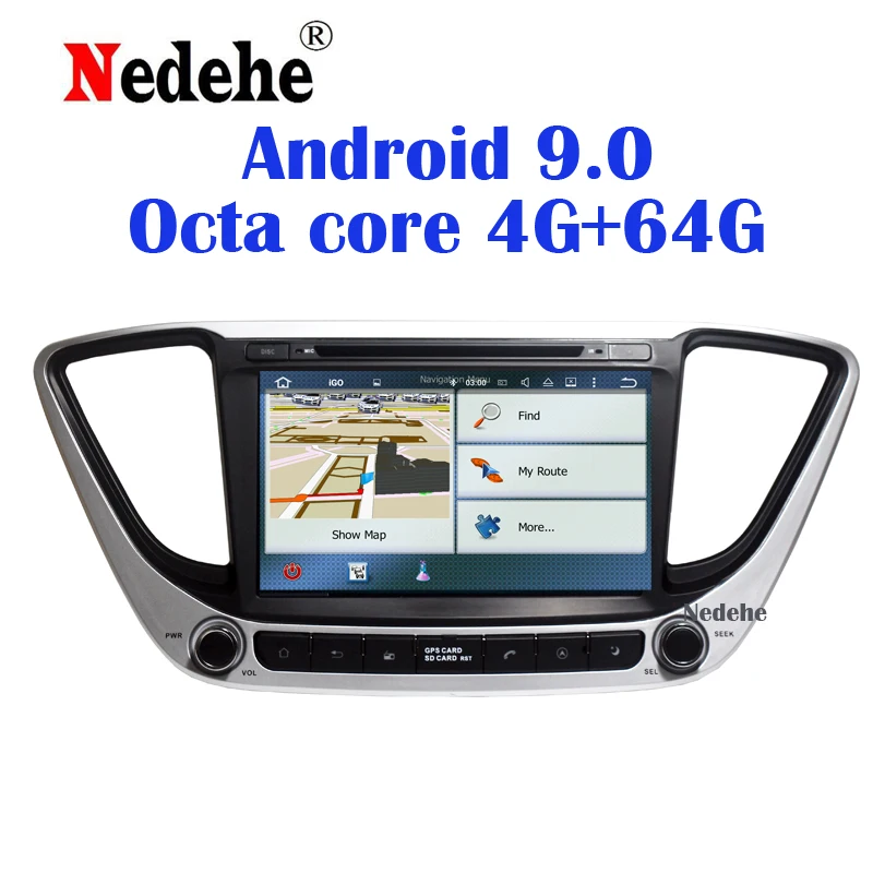 Восьмиядерный 4G+ 64G Android 9,0 автомобильный DVD gps навигатор для hyundai Verna Solaris Автомагнитола стерео Bluetooth wifi 3g карта ips