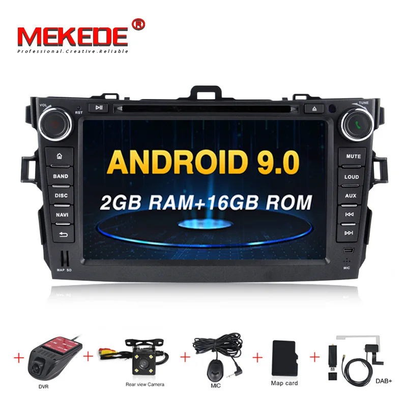 PX3 MEKEDE Android9.0 4G ram 64G rom HD экран 1024*600 автомобильный DVD для toyota corolla 2006-2011 с wifi 4G Радио RDS ipod - Цвет: PX3