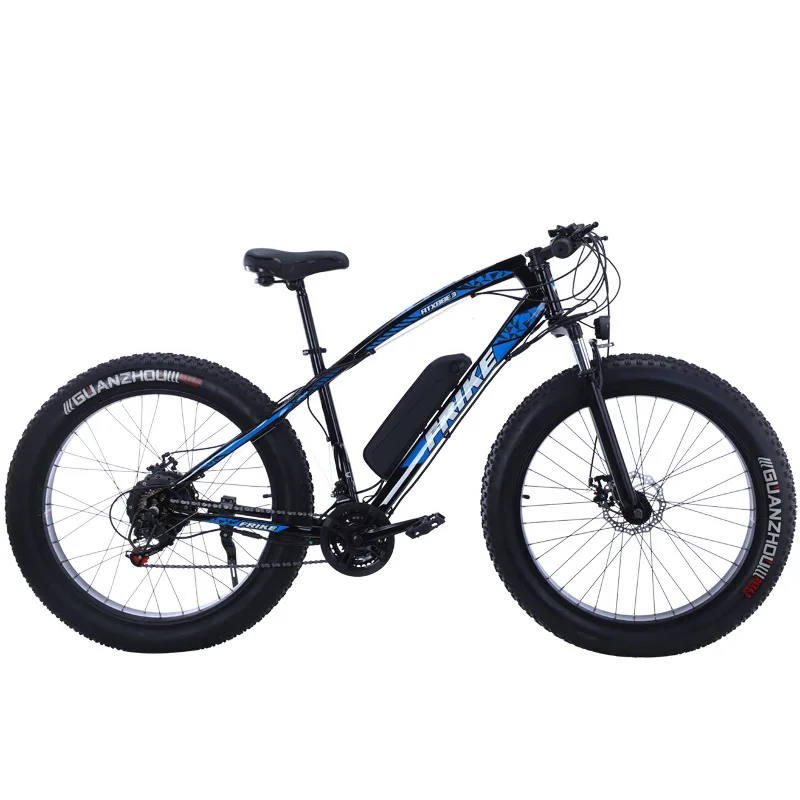 26 inch 4.0 fat tire electric bicycle mountain 48V1000W power lithium 18AH snowmobile integrated wheel variable speed beach bike