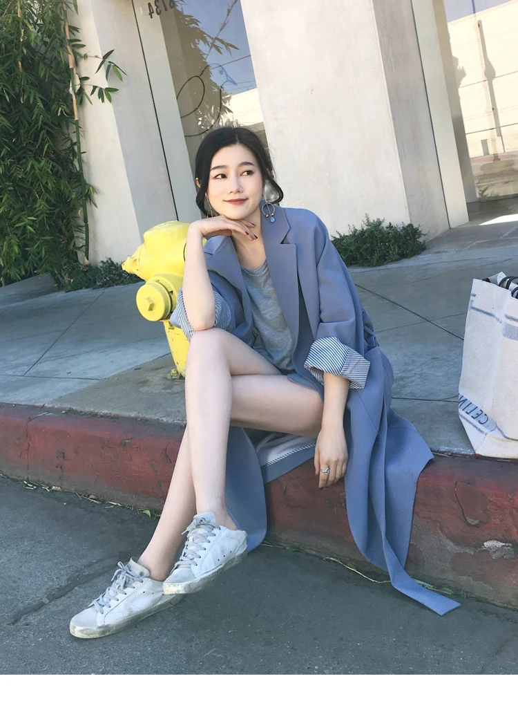 Trench Coat Women's Mid-length Autumn Coat Women's New Style LULU Profile Hong Kong Style CHIC Casual Suit Overcoat