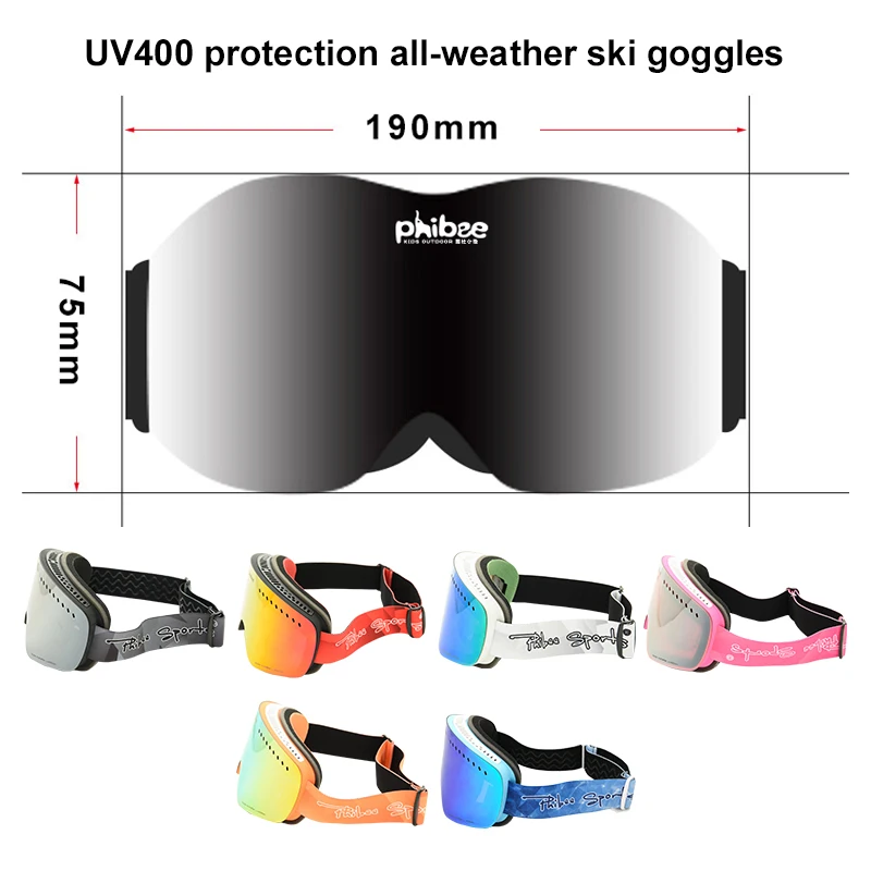 Детектор детские лыжные очки Детские двойные линзы UV400 Анти-противотуманная маска снежные очки лыжные для девочек и мальчиков скейтборд, сноуборд очки