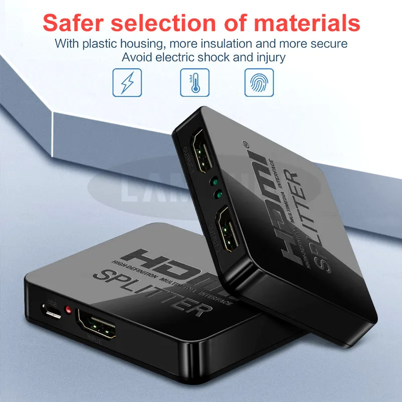 4K HDMI сплиттер 2 порта ретранслятор усилитель концентратор 3D 1080P для ТВ 1 в 2 разветвитель кабель адаптер конвертер Авто переключатель адаптер
