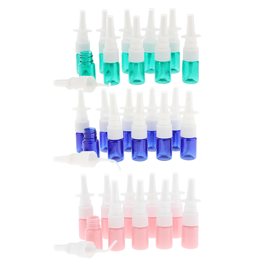 30Pcs 5ml Empty Plastic Nasal Spray Pump Bottle Fine Mist Vials Sprayer