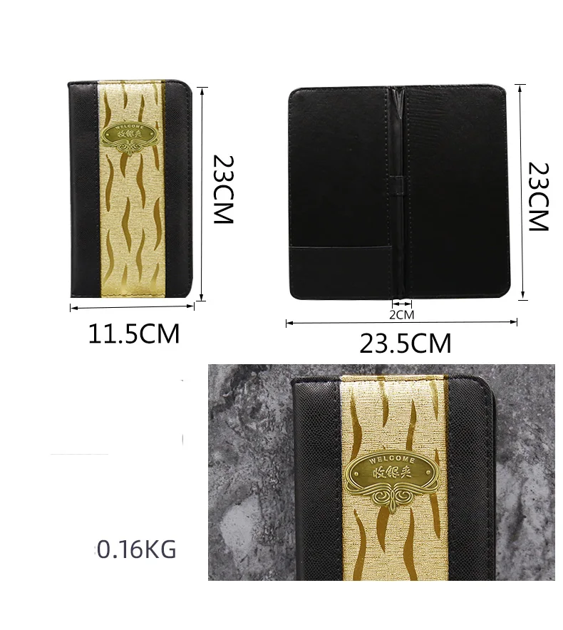 File Folders PU Leather Check Folder For Restaurant Hotel Coffee Shop Cheque Holder Checkbook