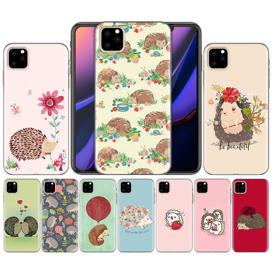 

Silicone Phone Case Cover For iphone XR XS Max X 7 8 6 6S Plus 11 11Pro Max 5 5S 5C SE 7Plus 8Plus Hedgehog Cute Cartoon Case
