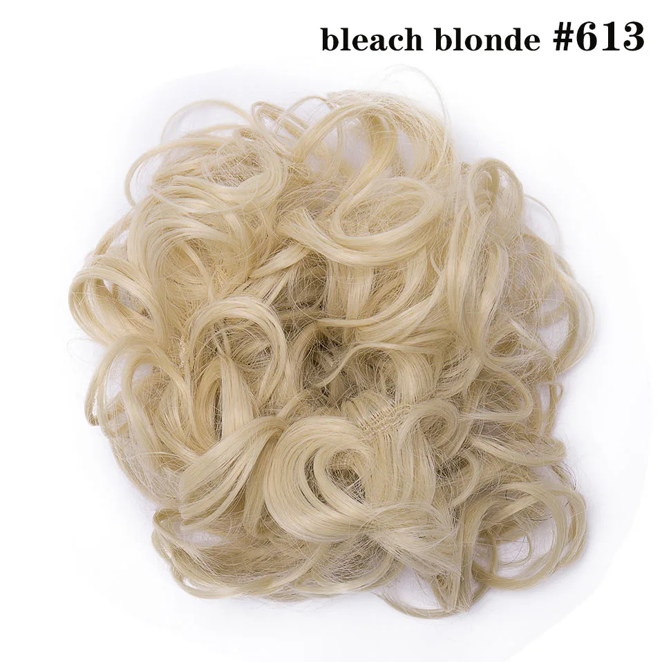 bleach blonde S-noilite 80 см, эластичная лента для волос, шиньон, волнистые волосы для наращивания, синтетические шиньоны, шиньоны для женщин - Цвет: bleach blonde