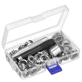 

Grommet Tool Kit Grommet Setting Tool Grommets Eyelets with Storage Box #35