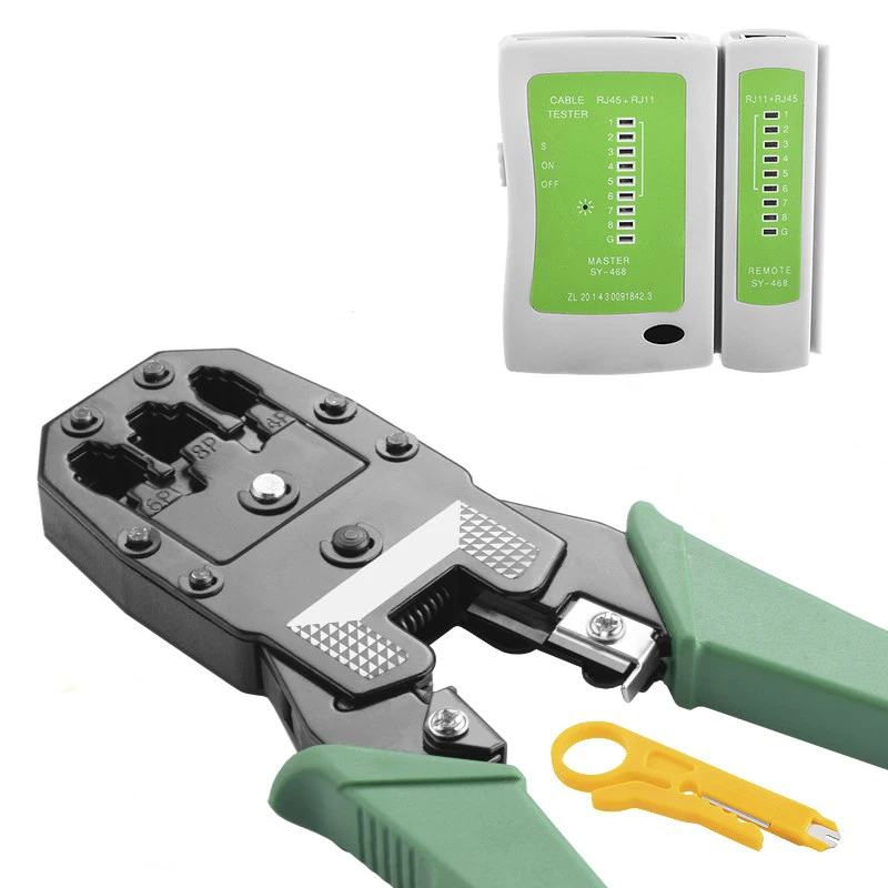 5 шт./компл. сетевой тестер кабеля Ethernet RJ45 комплект щипцы для прессовочной машины для заделки RJ11 Cat6 провода детектор XXM8