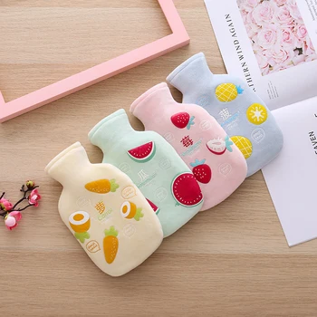 

Fruit Hot Water Bottle Plush Warm Water Bag Rubber Explosion-proof Cute Hand Warmer Simple Love Beam Mouth Hot Hot Water Bottle