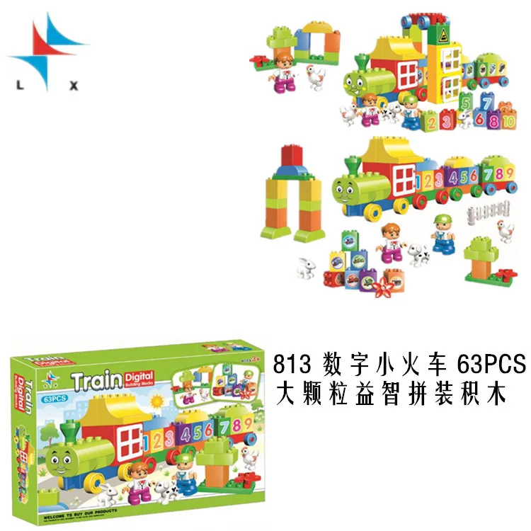 

Hot Selling Pingxing 813 with Numbers Small Train Large Particles Educational Assembled Building Blocks Educational Toy