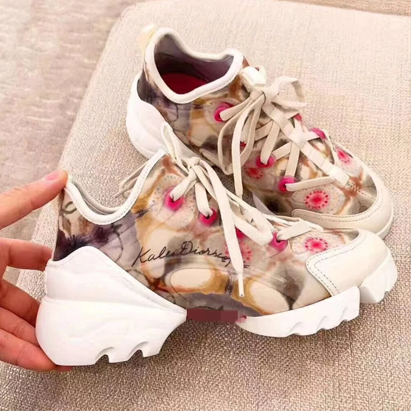 Casual Shoes Women Platform Sneakers White zapatos de mujer Printing Brand Thick Bottom chaussures femme Ladies Chunky footware Casual Shoes Women Platform Sneakers White zapatos de mujer Printing Brand Thick Bottom chaussures femme Ladies Chunky footware