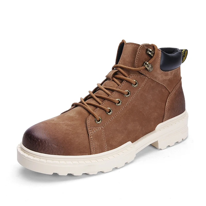 

Winter new Military leather boots for men Combat Autumn and winter classic snow boots men's British high shoes *a056