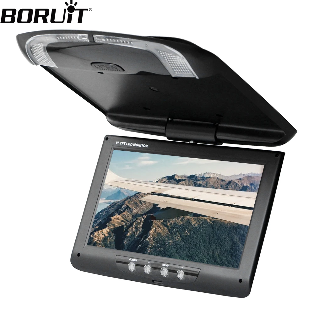 BORUiT 9 дюймовый ЖК цифровой экран Автомобильный дисплей с креплением на крыше