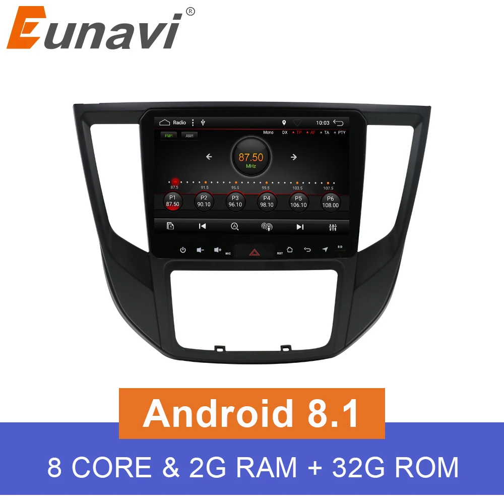 Eunavi 9 'ƈ Din Восьмиядерный Android 8 1 мультимедиа автомобильный ПК Радио стерео для