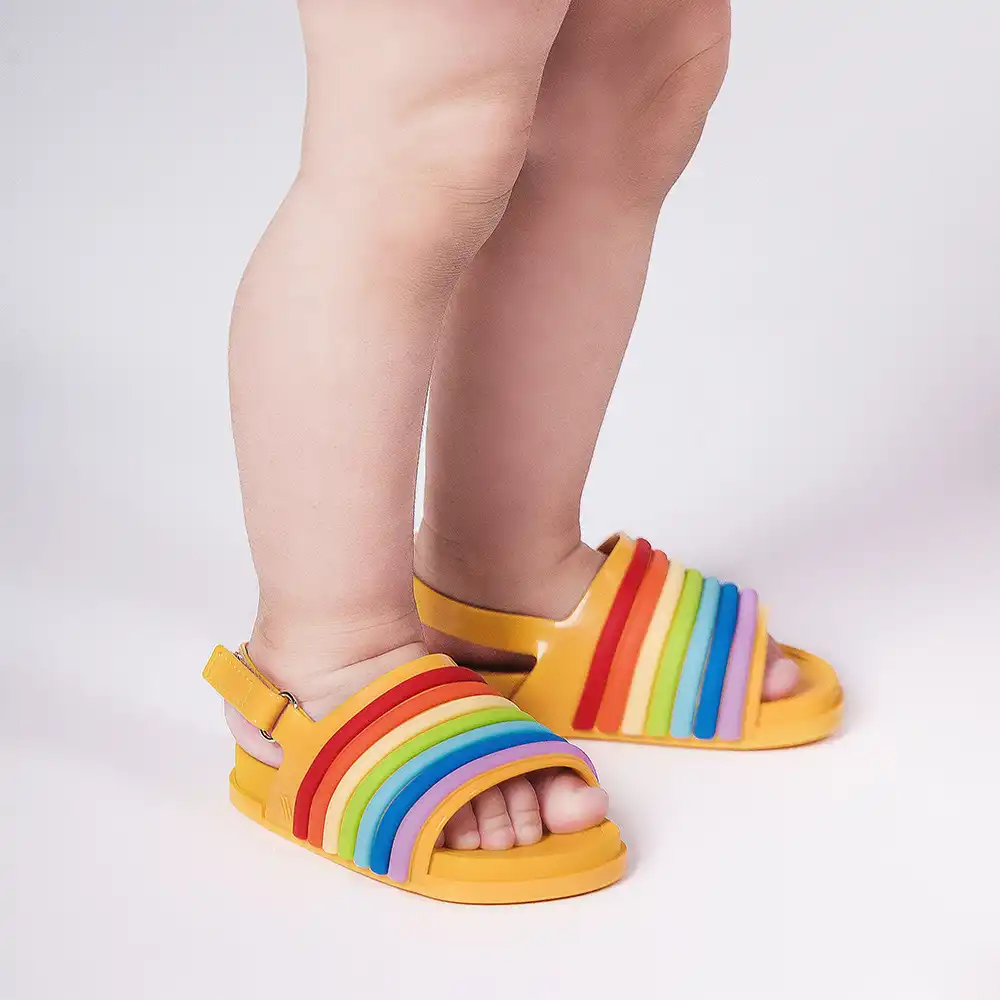 melissa beach slide sandal rainbow