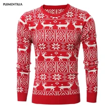 PUIMENTIUA 2019 New Christmas Style Men Autumn Winter Pullover Sweater Deer Printed Long Sleeve Thicken Warm O-Neck Sweaters Men PUIMENTIUA 2019 New Christmas Style Men Autumn Winter Pullover Sweater Deer Printed Long Sleeve Thicken Warm O-Neck Sweaters Men