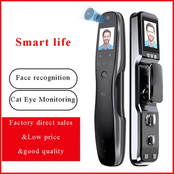 

Cat Eye Face Smart Lock APP Unlock Fully Automatic Lock Mechanical Lock Key Unlock