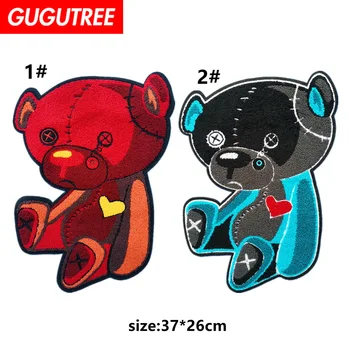 

GUGUTREE embroidery big toys bear patches animal cartoon patches badges applique patches for clothing FD-78