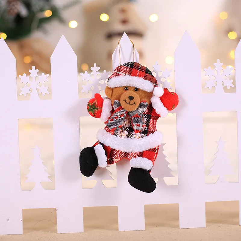 Рождественские украшения Рождественский подарок Санта Клаус Снеговик Дерево Игрушка Кукла подвесные украшения для дома - Цвет: 7