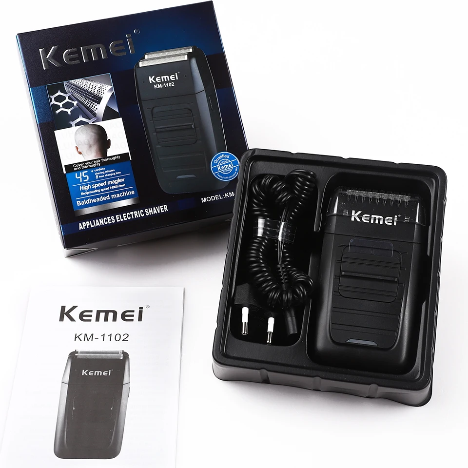Kemei KM-1102 перезаряжаемая Бритва для мужчин уход за лицом многофункциональная Бритва мужская сильная бритва
