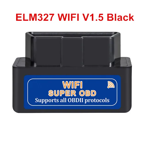 OBD2 сканер ELM327 V1.5 WI-FI OBD 2 Автомобильный диагностический сканер для автомобиля OBDII ELM 327 Wi-Fi 1,5 V1.5 диагностический инструмент считыватель кода - Цвет: Black