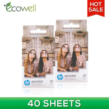 

Ecowell compatible for HP Sprocket Photo Paper Printing ZINK Photo Paper Sticky-Backed Photograic Paper Sheets 2*3 inch 40 sheet