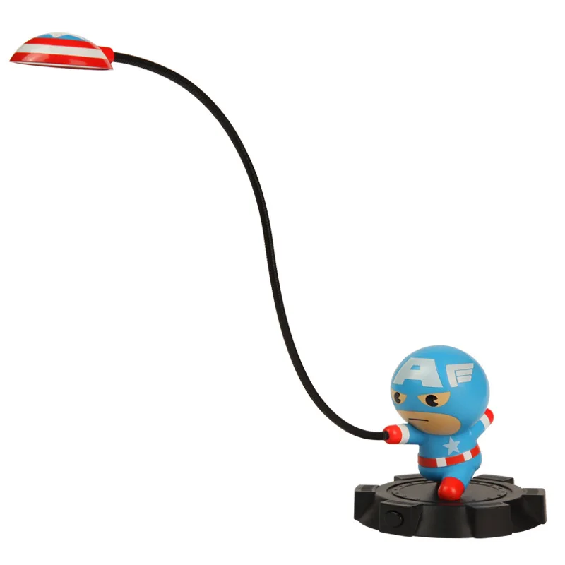 Ночной светильник с мультипликационным персонажем Marvel, USB, 5 Вт, Мстители, светодиодный светильник в любом месте, настольная лампа, детская лампа, декоративная лампа - Испускаемый цвет: Captain America